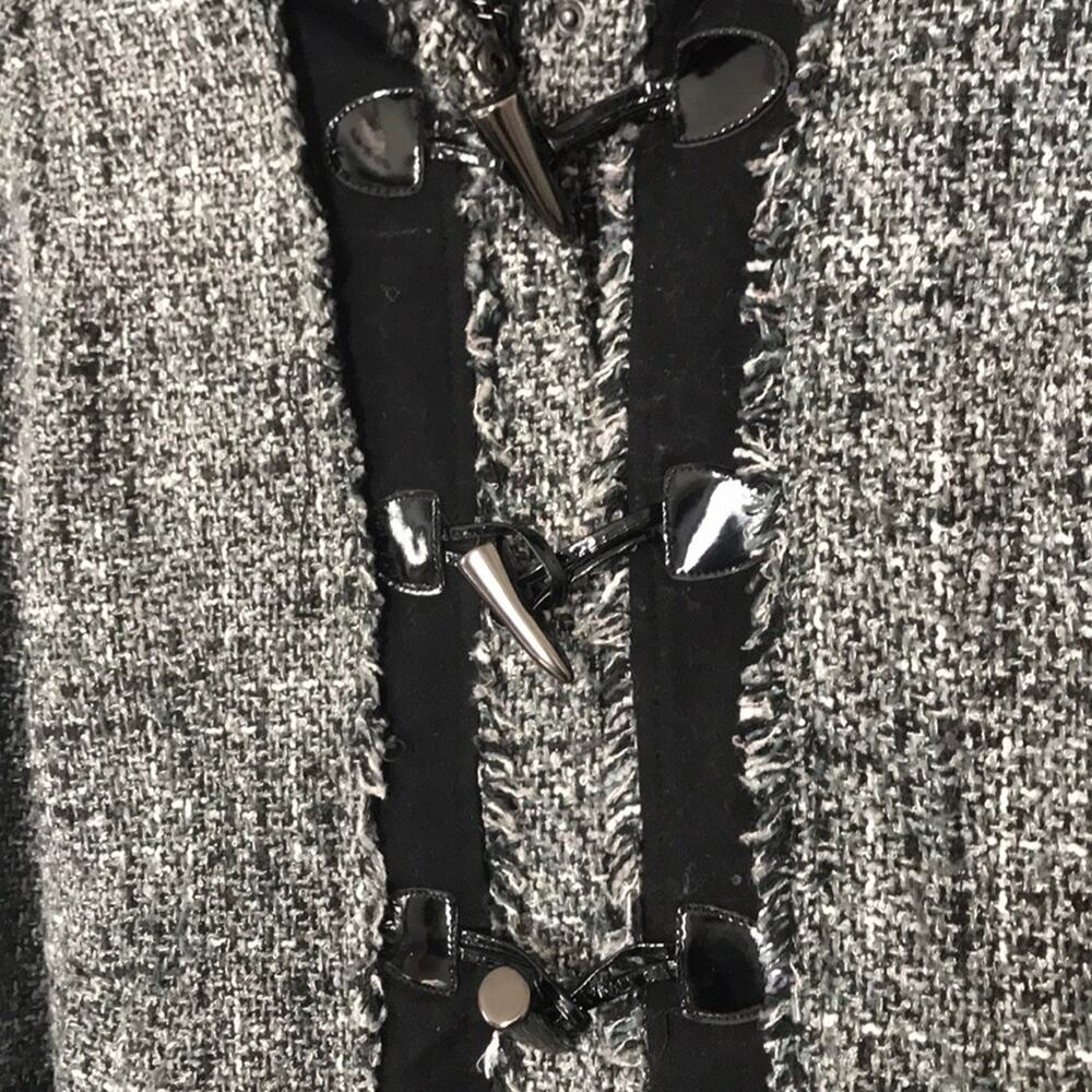 Black Rivet Heathered Coat - Picture 6 of 11